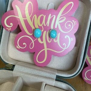 Turquoise Oval Stud Earrings